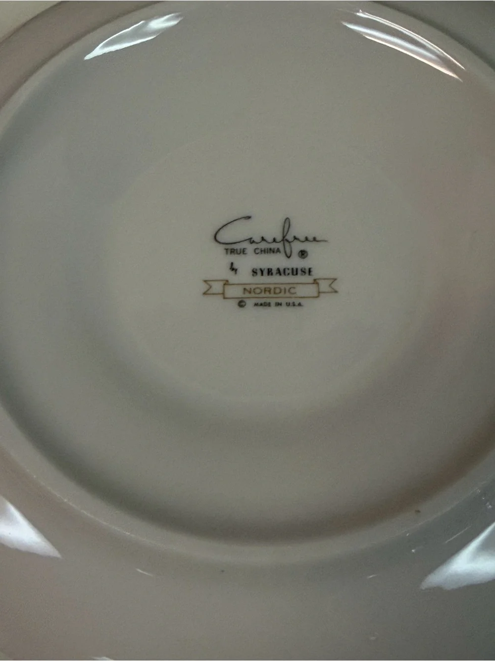 Vintage Carefree True China Nordic Syracuse Atomic Pattern Gravy Boat with Plate